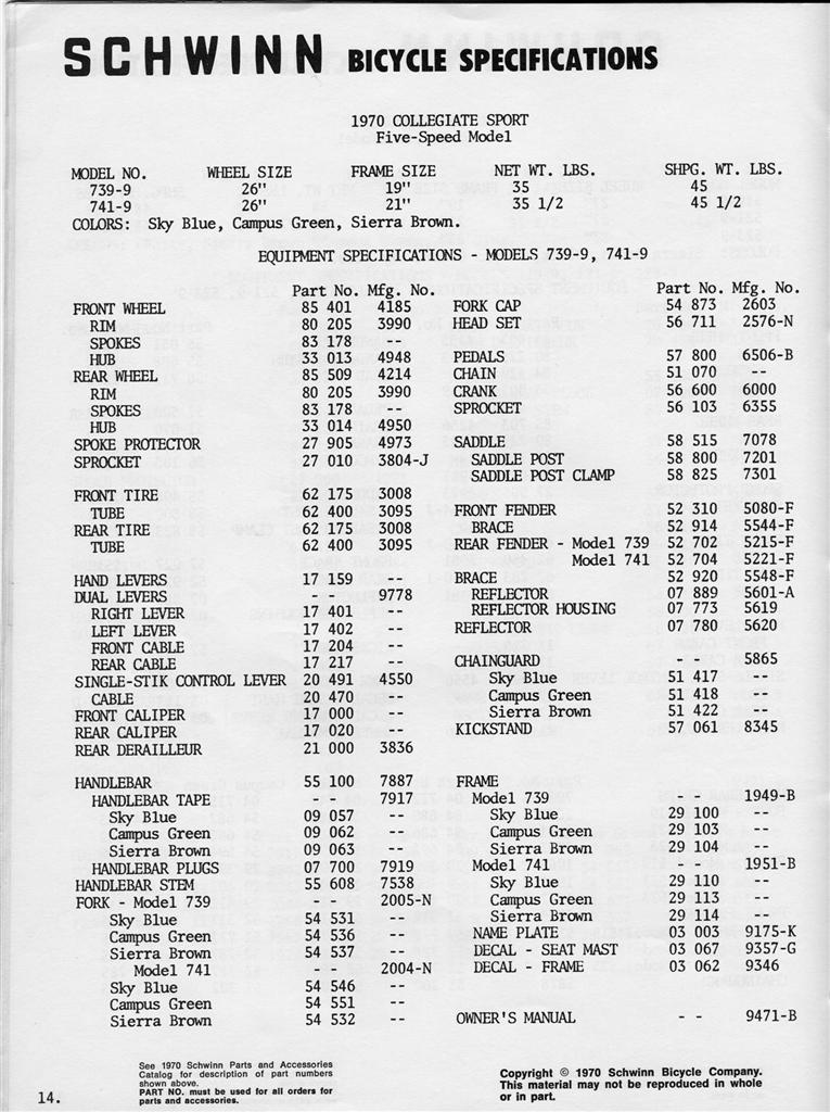 1970 Dealer Specs pg 14