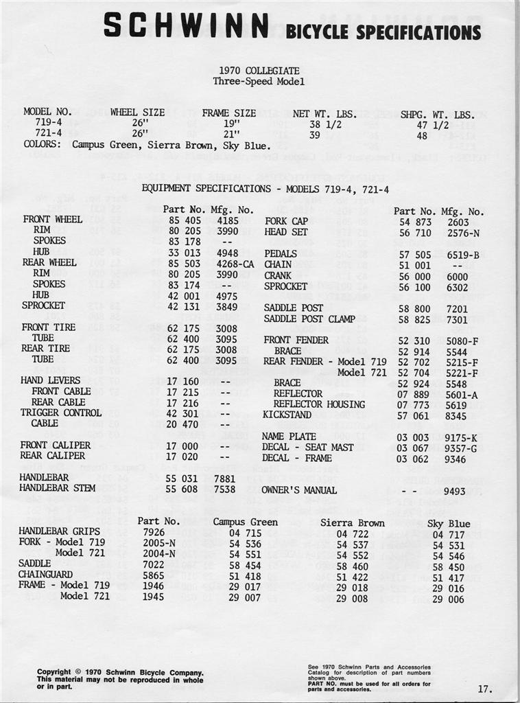1970 Dealer Specs pg 17