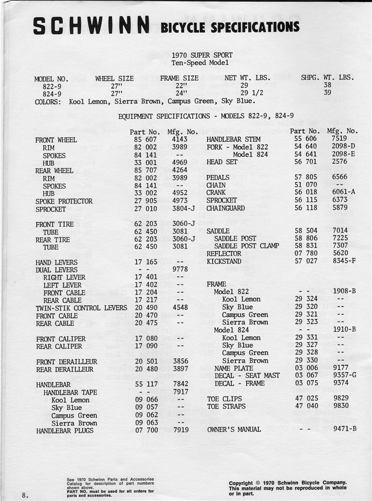 1970 Dealer Specs pg 8